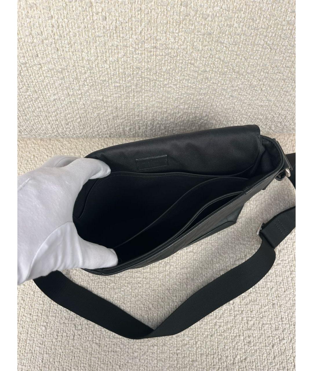 LOUIS VUITTON Черная кожаная сумка на плечо, фото 4