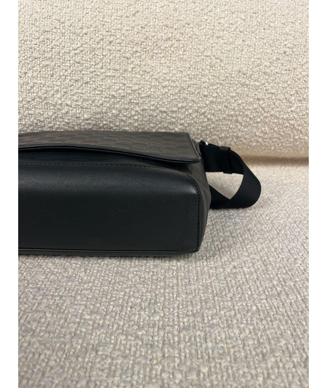 LOUIS VUITTON Черная кожаная сумка на плечо, фото 6