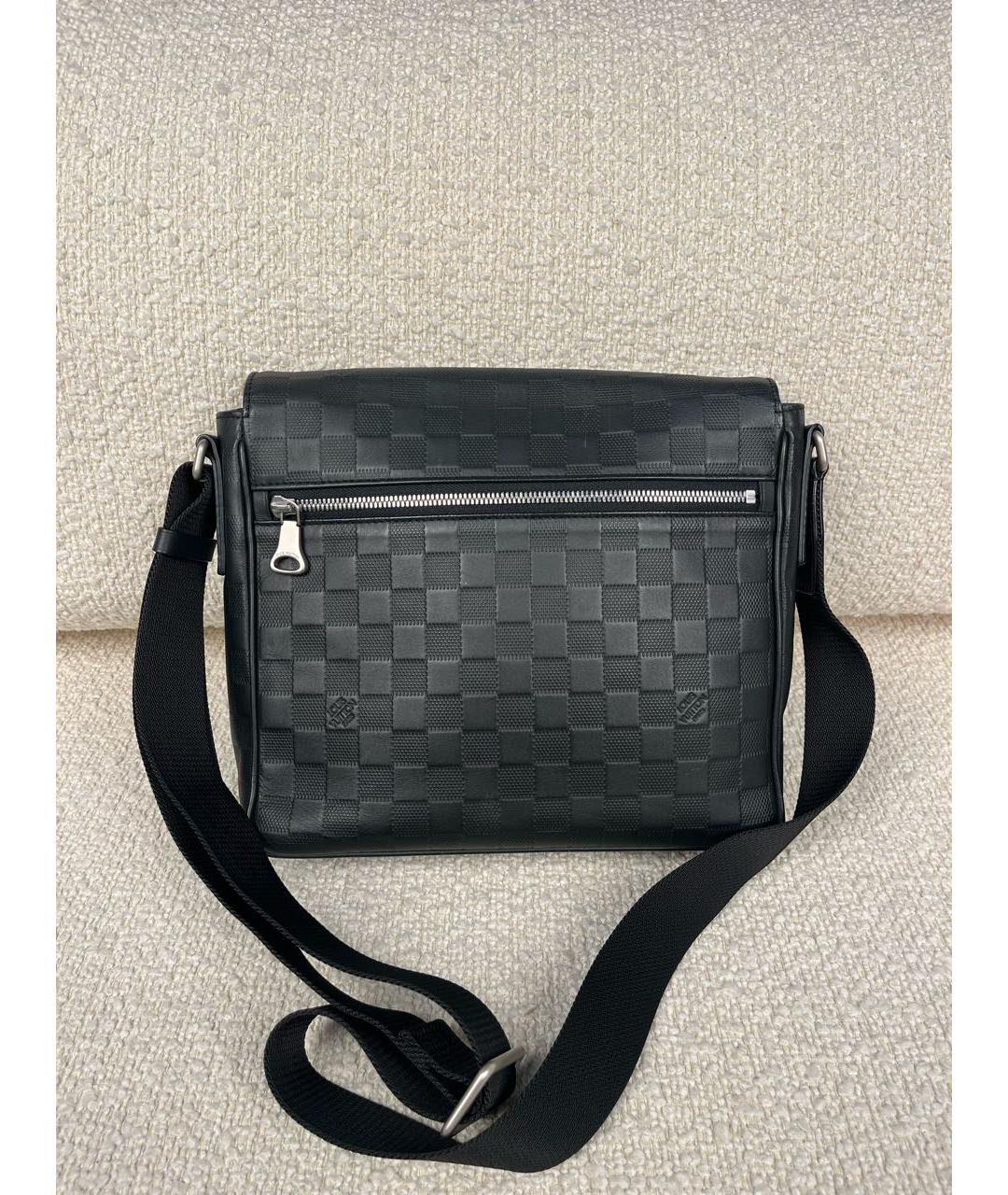 LOUIS VUITTON Черная кожаная сумка на плечо, фото 3