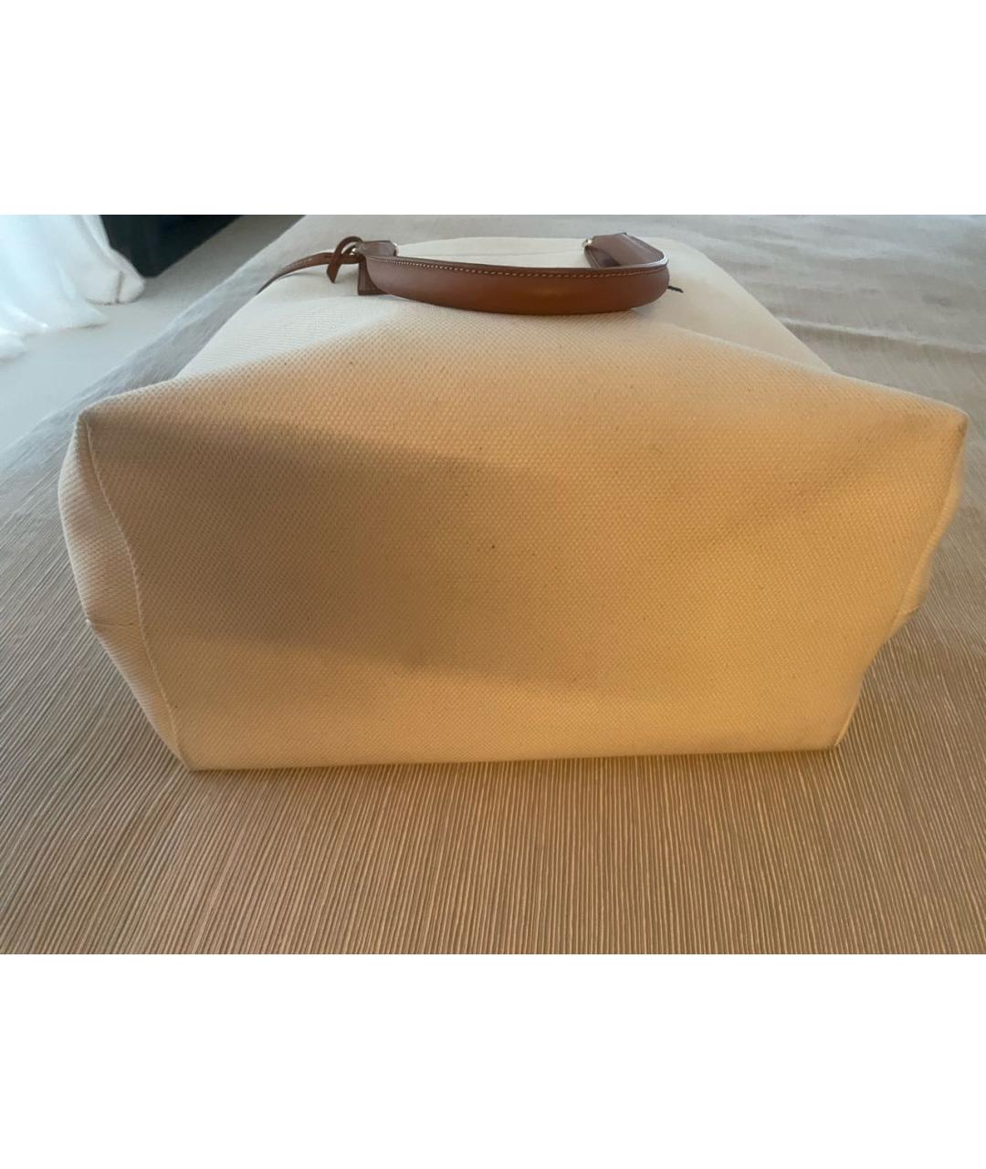 CELINE Белая тканевая сумка тоут, фото 6