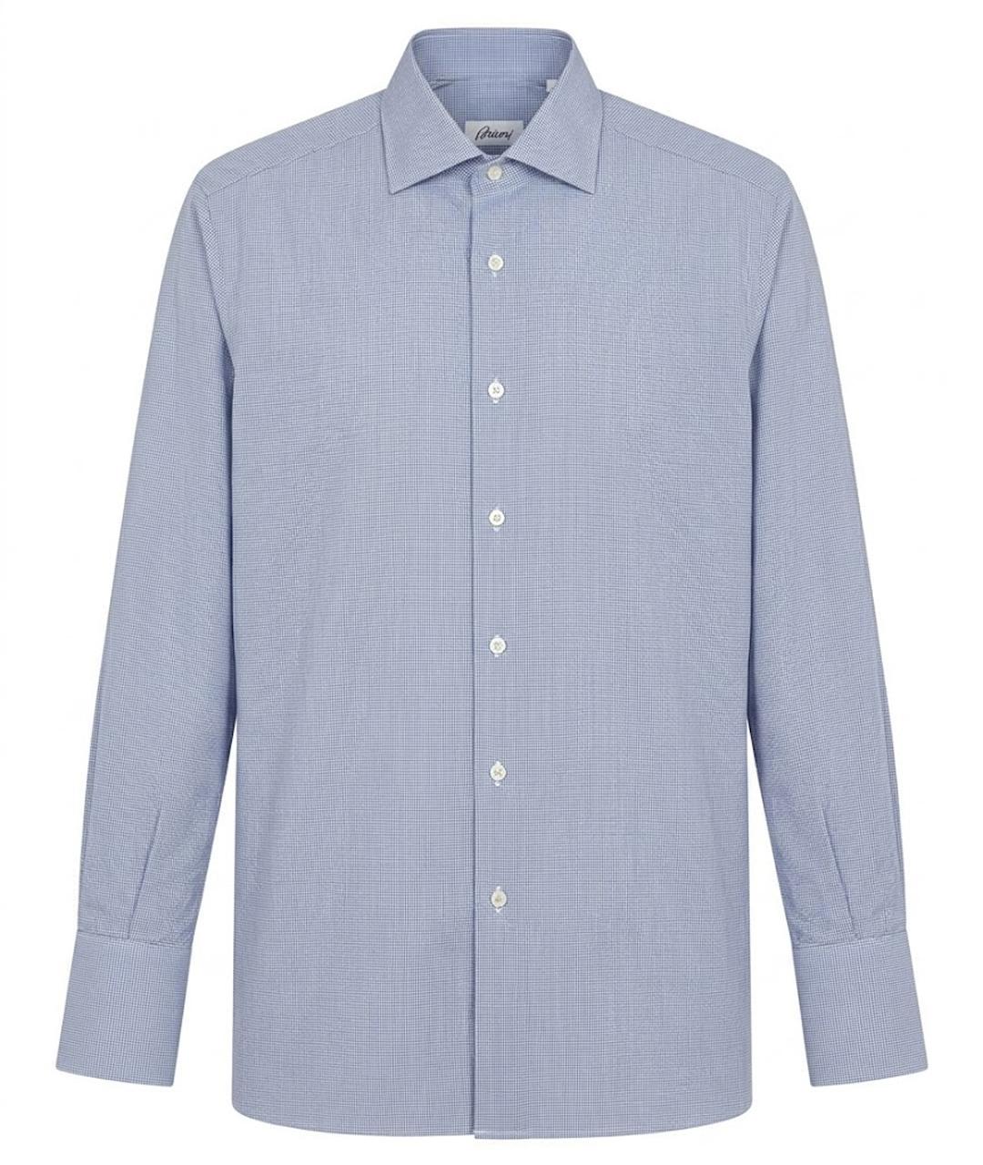 BRIONI Голубая хлопковая классическая рубашка, фото 1
