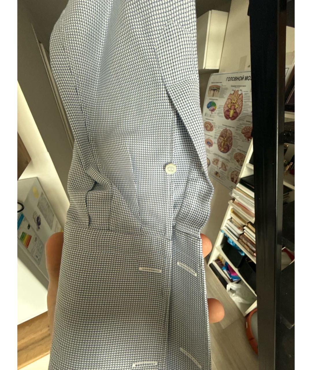 BRIONI Голубая хлопковая классическая рубашка, фото 3