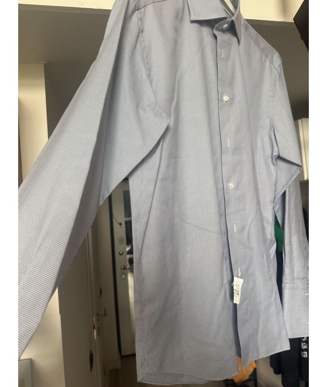 BRIONI Голубая хлопковая классическая рубашка, фото 2