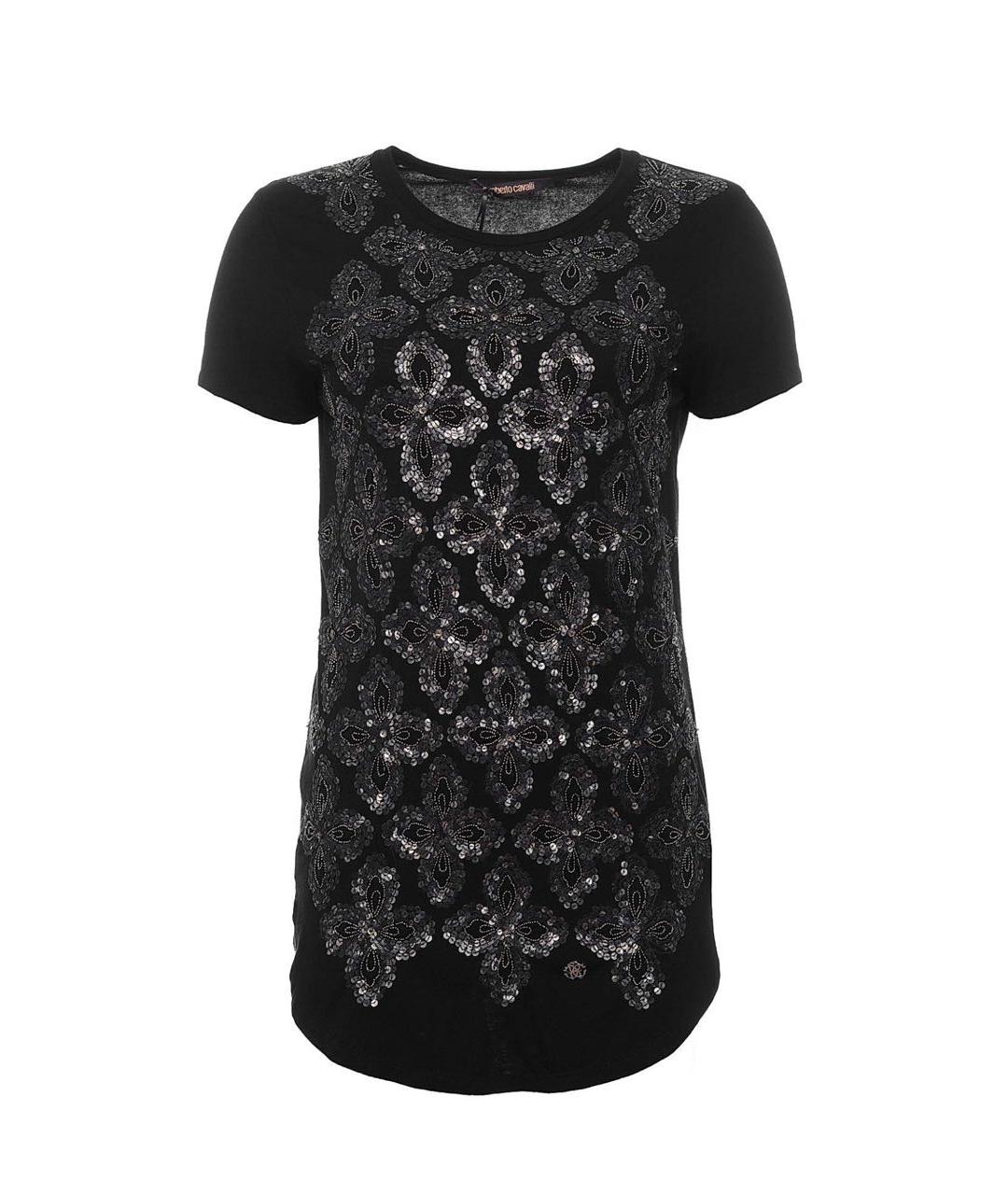 ROBERTO CAVALLI Черная вискозная футболка, фото 9