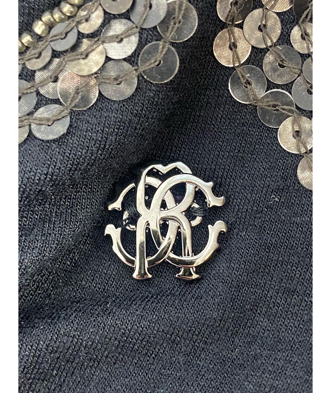 ROBERTO CAVALLI Черная вискозная футболка, фото 4