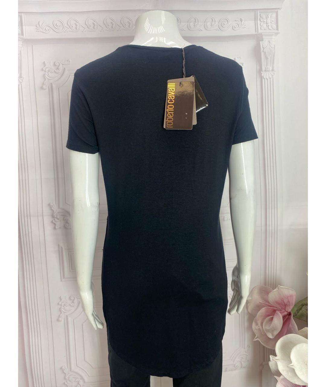 ROBERTO CAVALLI Черная вискозная футболка, фото 6