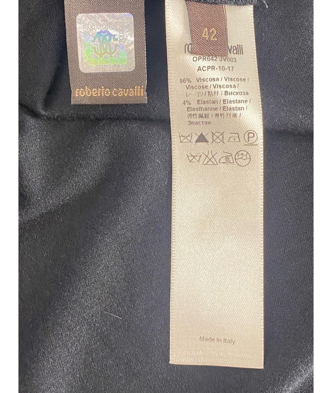 ROBERTO CAVALLI Черная вискозная футболка, фото 7