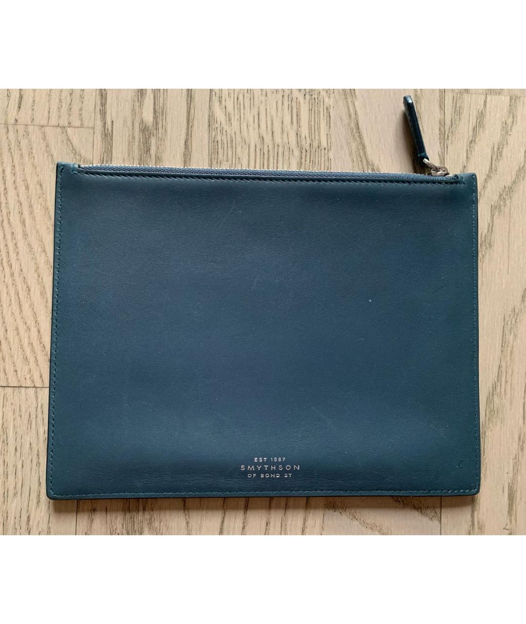 SMYTHSON Синий кожаный кошелек, фото 2