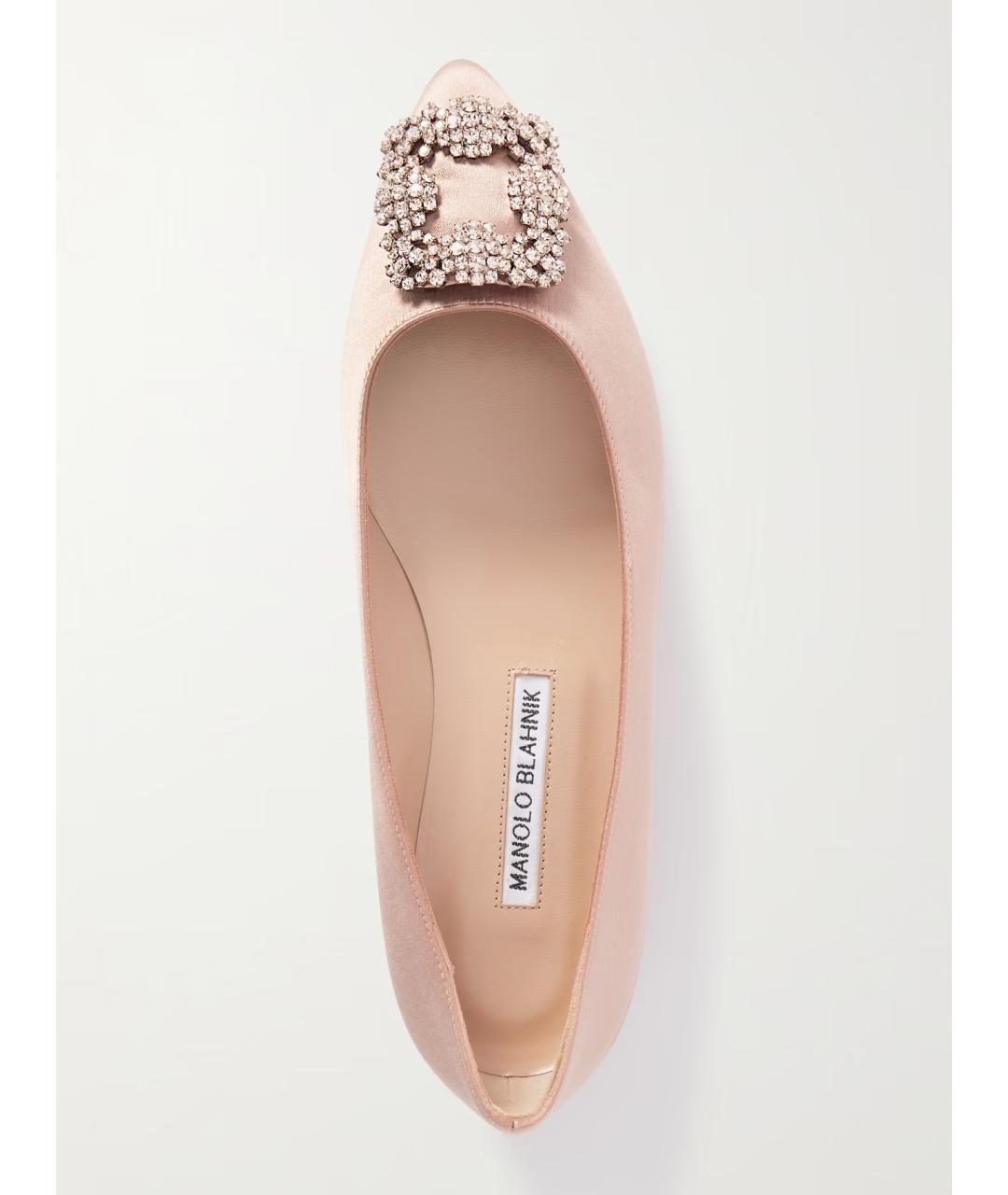 MANOLO BLAHNIK Розовые текстильные балетки, фото 4