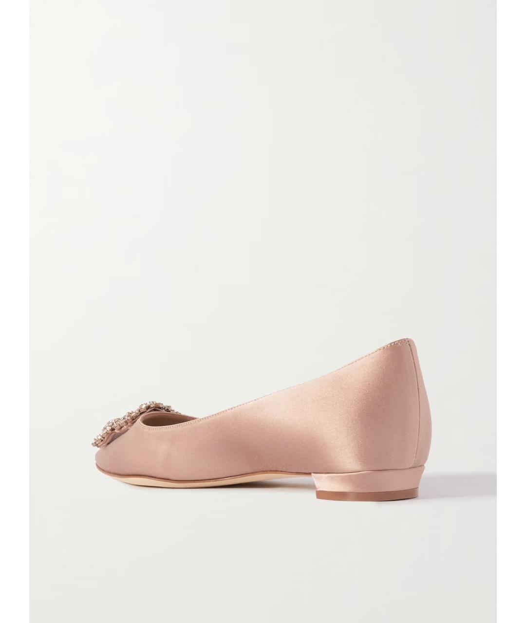 MANOLO BLAHNIK Розовые текстильные балетки, фото 5