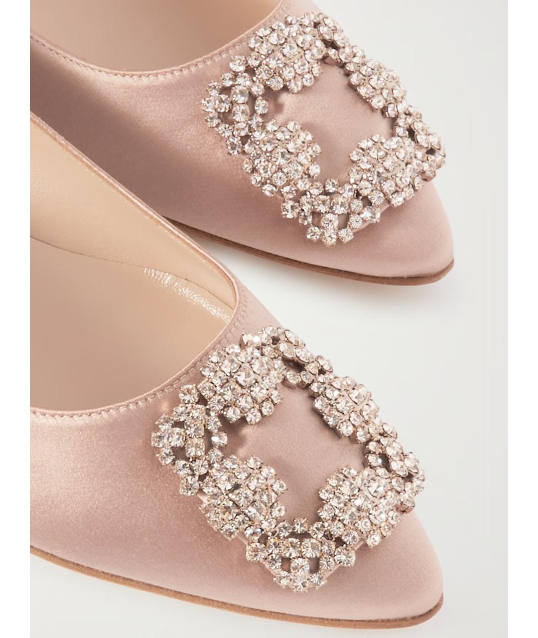 MANOLO BLAHNIK Розовые текстильные балетки, фото 3