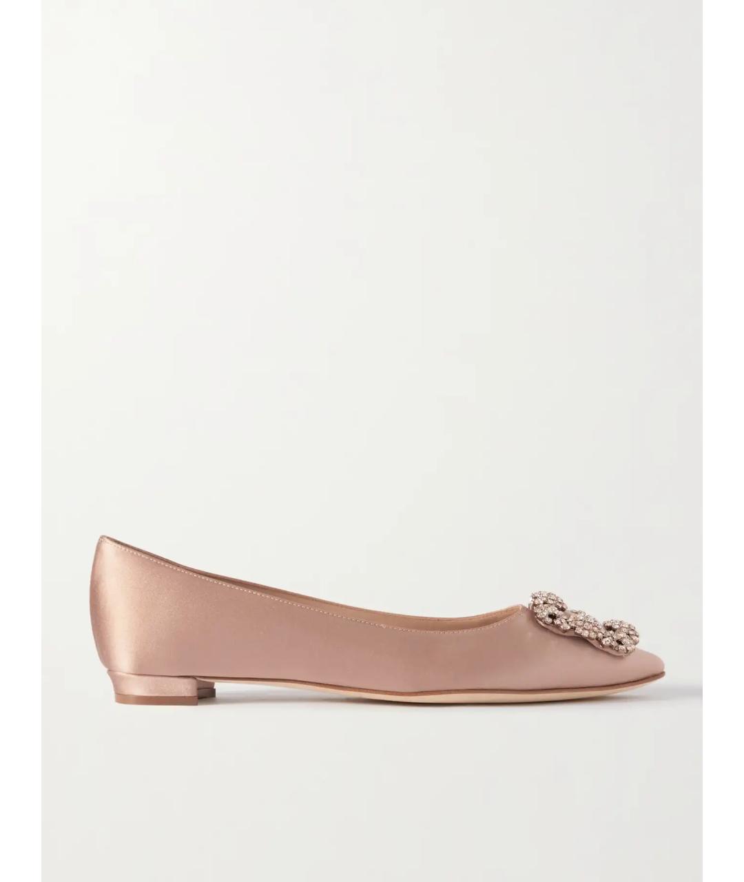 MANOLO BLAHNIK Розовые текстильные балетки, фото 6