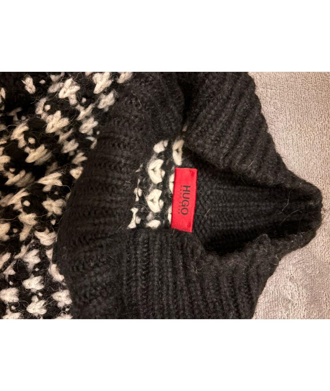 HUGO BOSS Черный шерстяной джемпер / свитер, фото 3