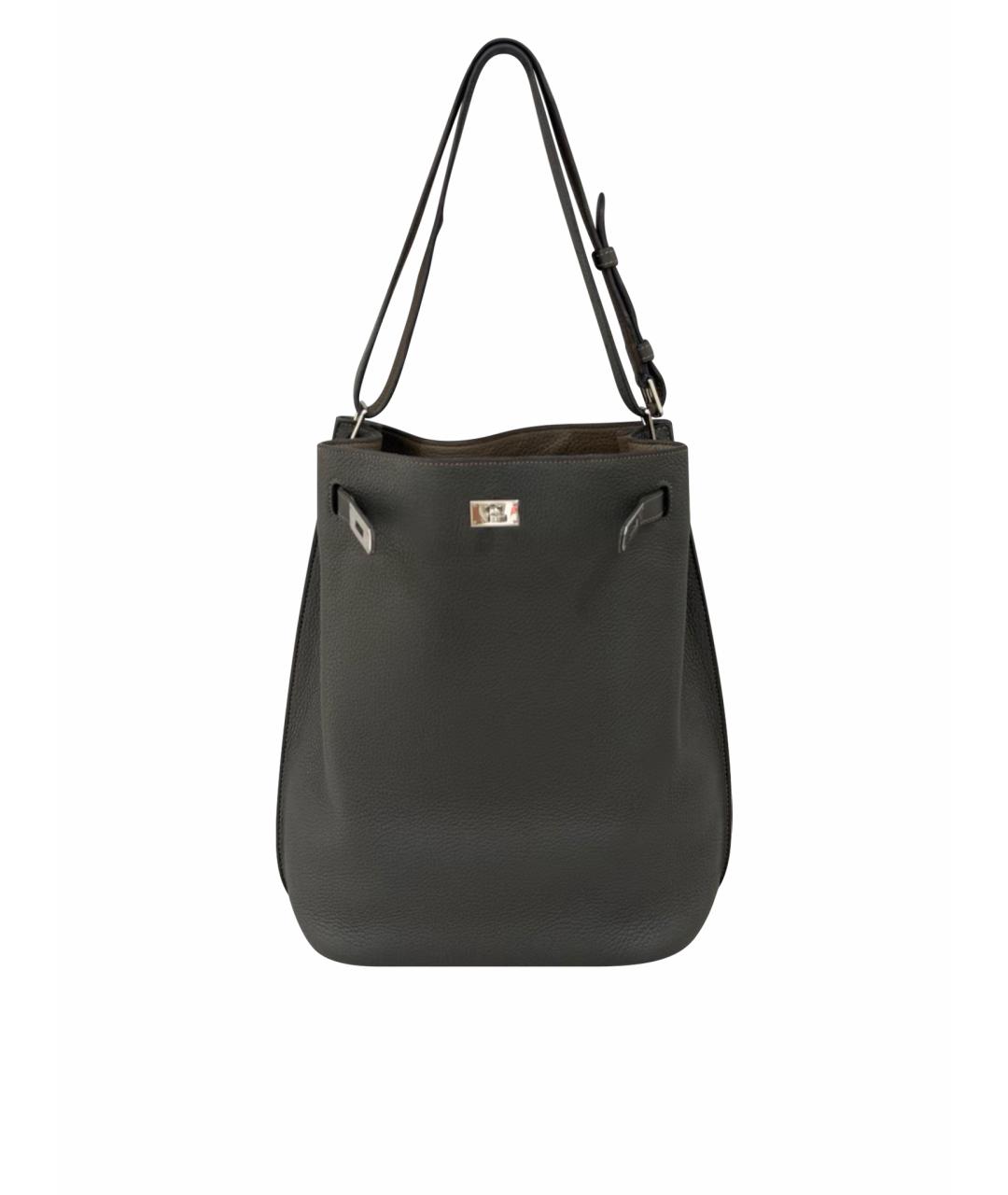 HERMES Серая кожаная сумка через плечо, фото 1