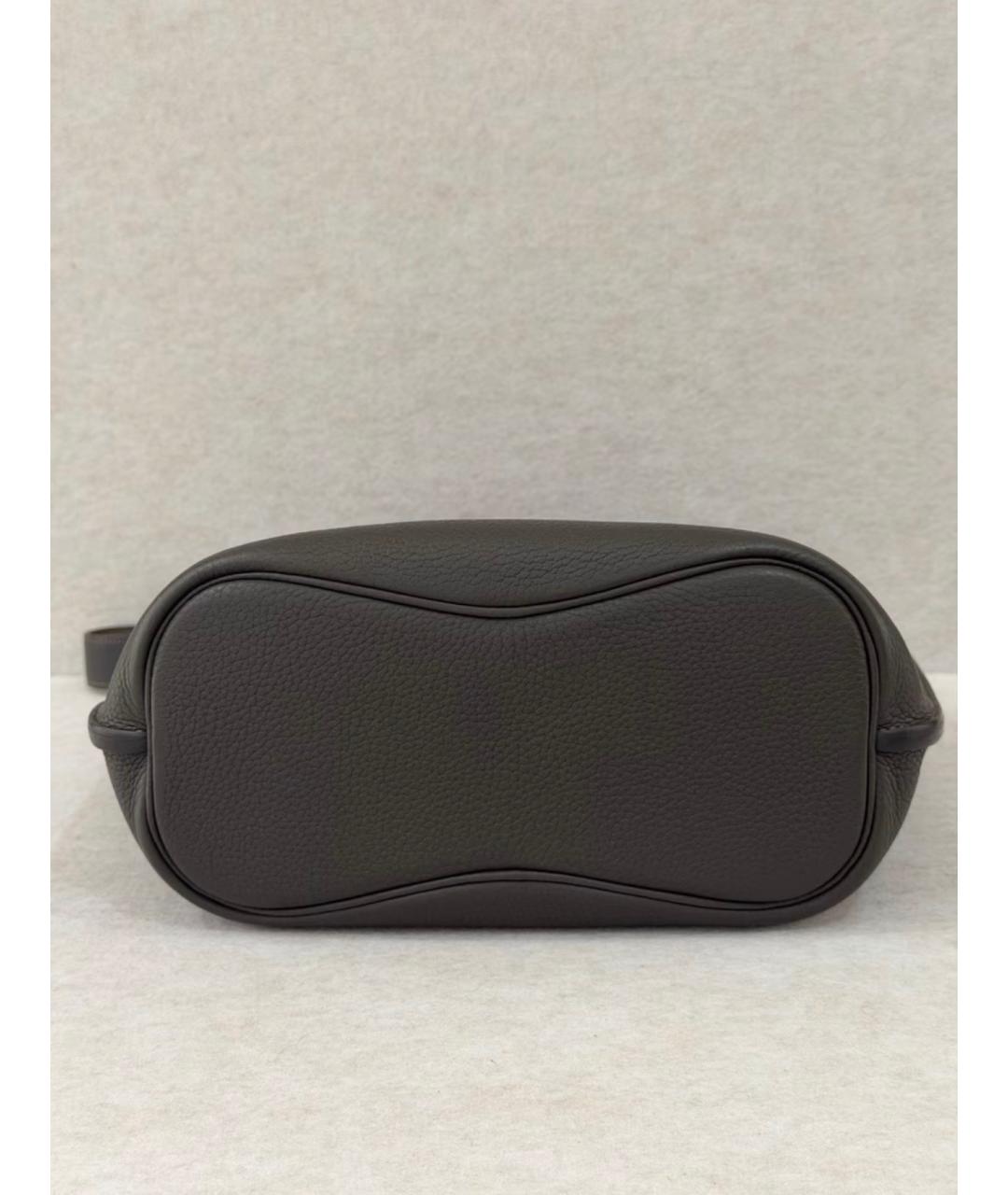 HERMES Серая кожаная сумка через плечо, фото 6