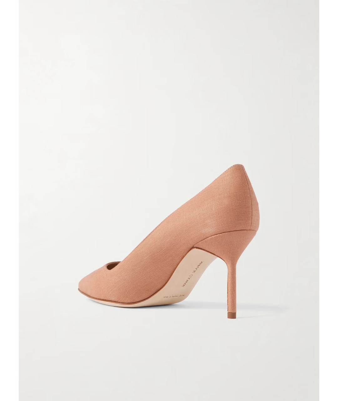 MANOLO BLAHNIK Розовые текстильные туфли, фото 4