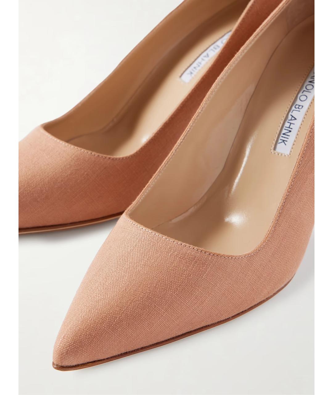 MANOLO BLAHNIK Розовые текстильные туфли, фото 3