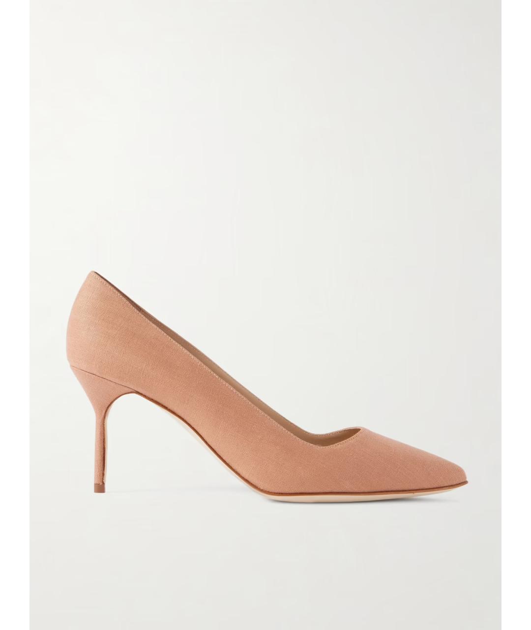 MANOLO BLAHNIK Розовые текстильные туфли, фото 5