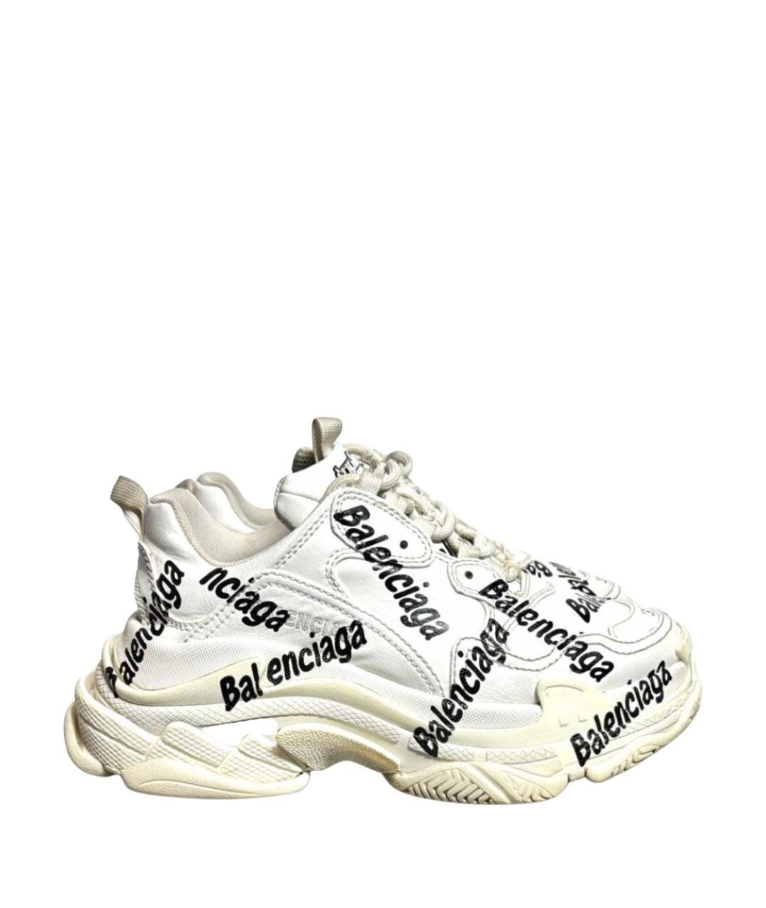 BALENCIAGA Белые кроссовки из искусственной кожи, фото 1