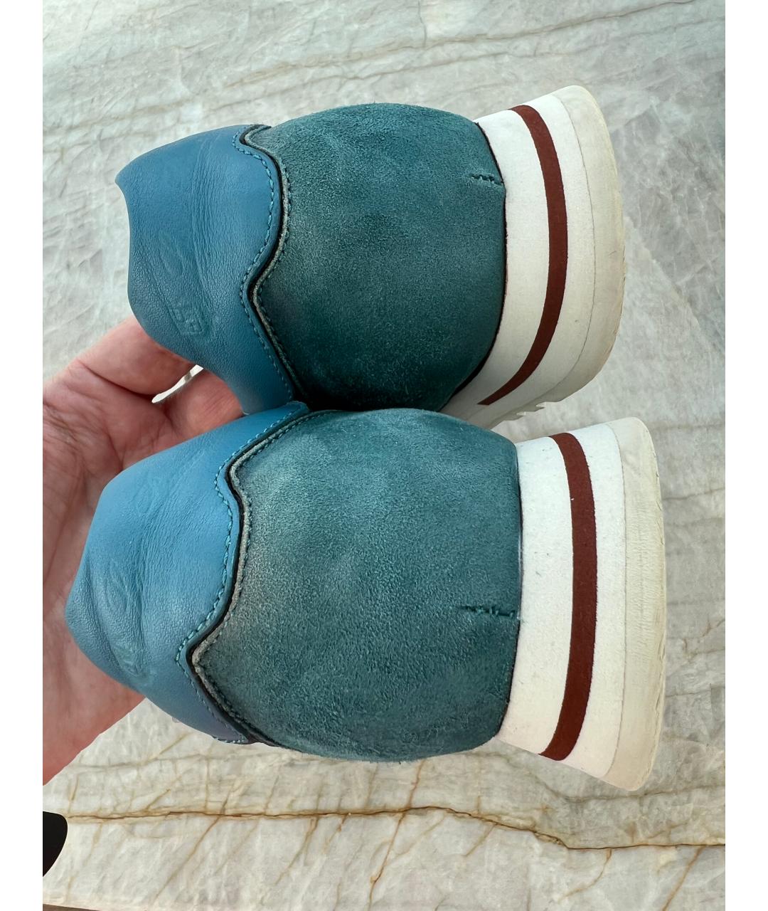 LORO PIANA Зеленые кроссовки, фото 4