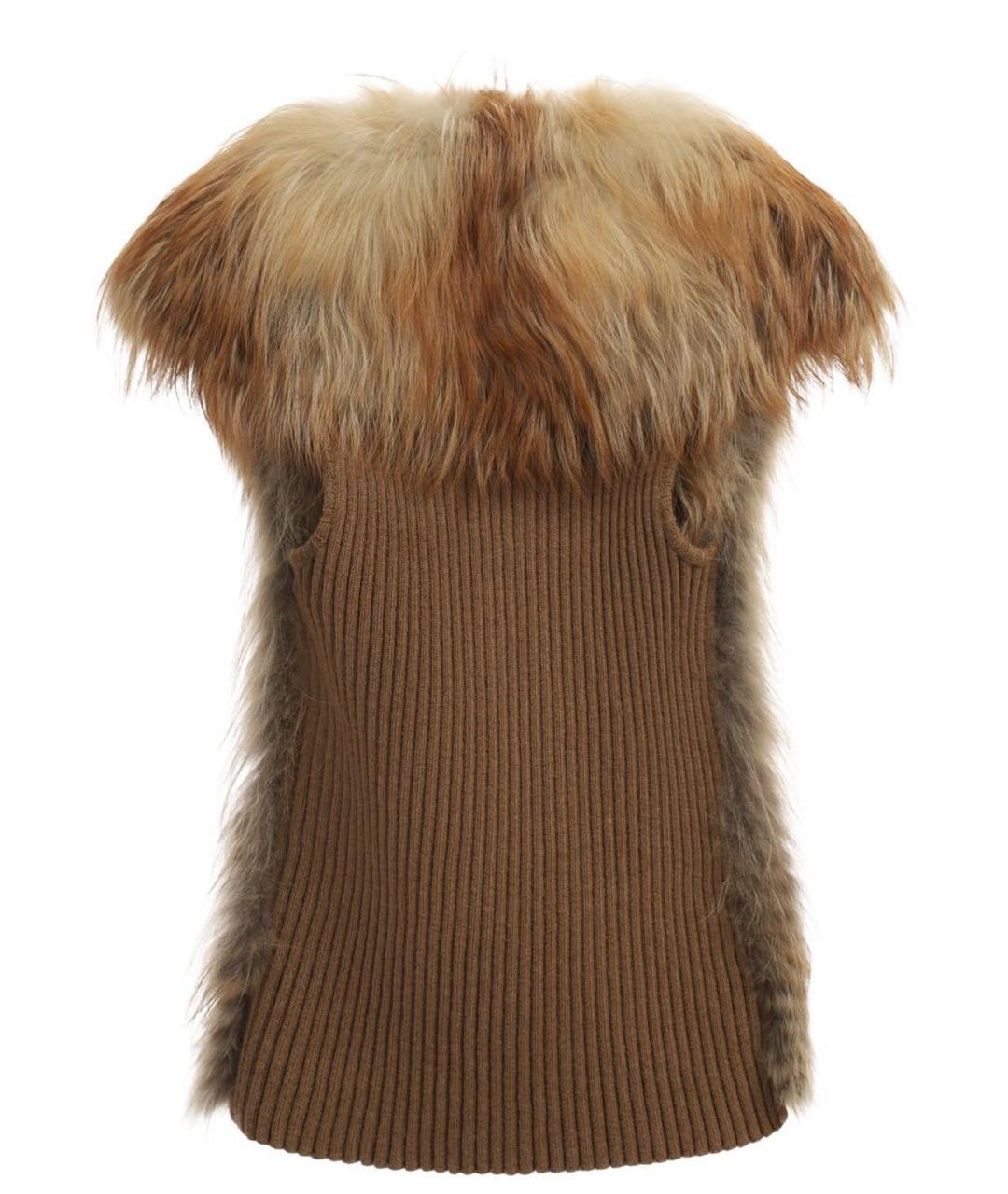 GUCCI Коричневая вискозная жилетка, фото 2