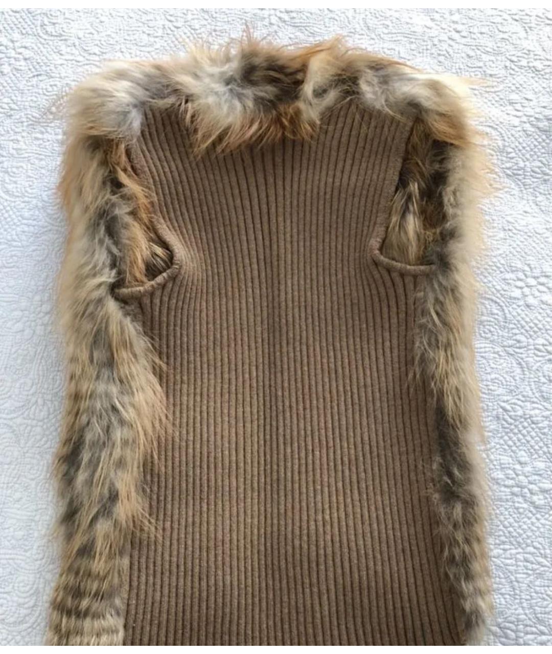 GUCCI Коричневая вискозная жилетка, фото 4