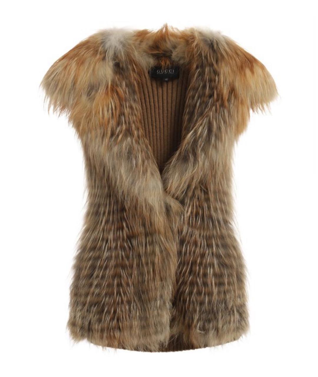 GUCCI Коричневая вискозная жилетка, фото 9