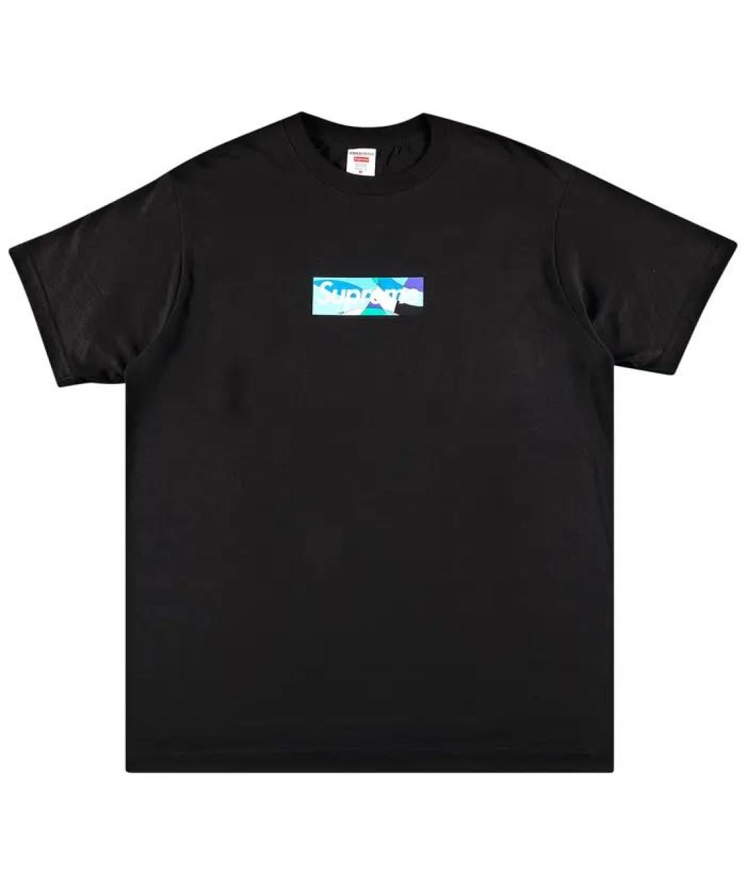 SUPREME Черная хлопковая футболка, фото 1