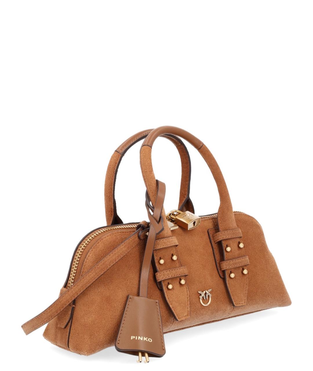 PINKO Коричневая кожаная сумка через плечо, фото 2