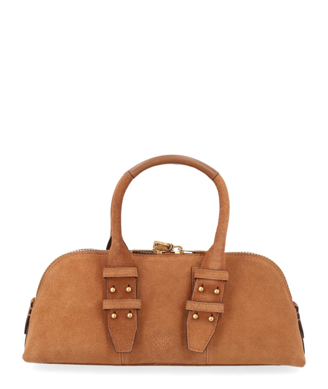 PINKO Коричневая кожаная сумка через плечо, фото 3