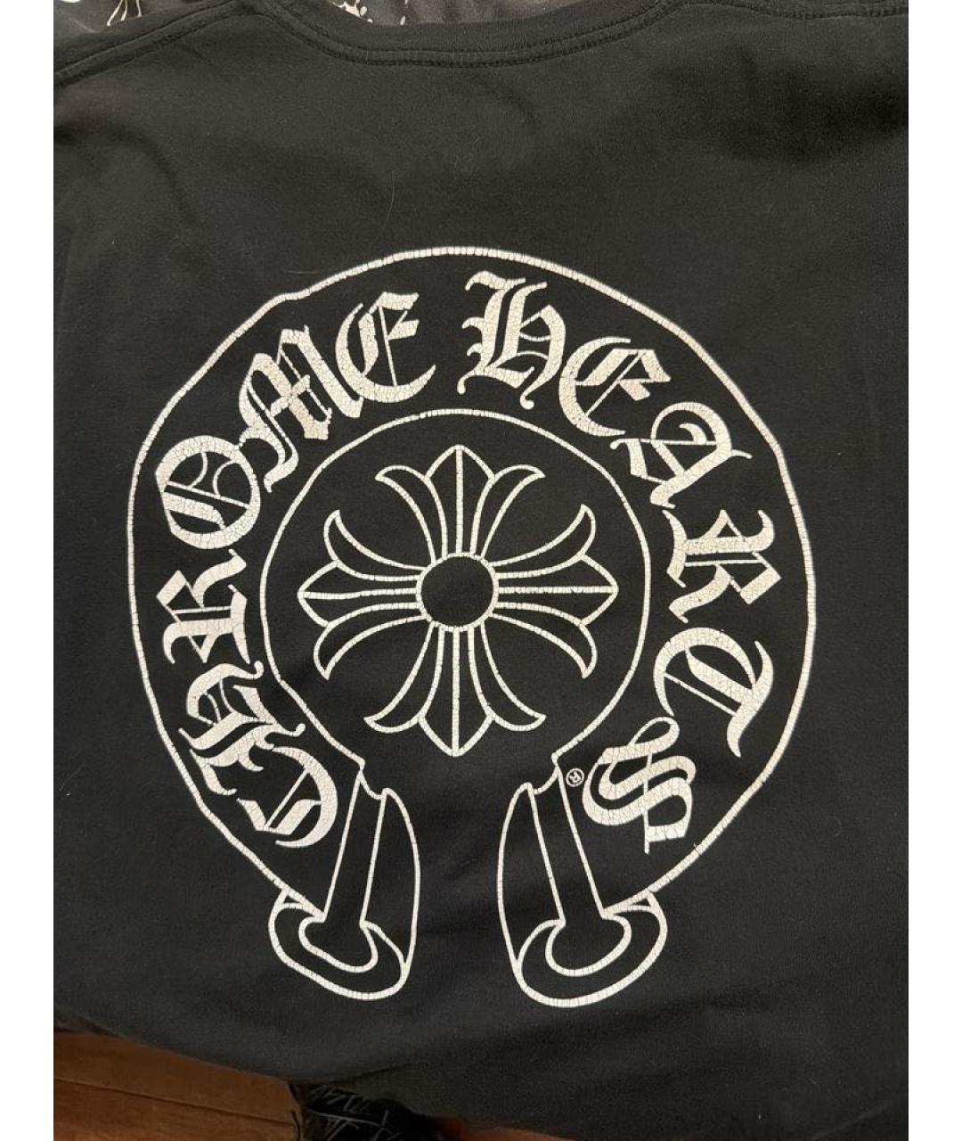 CHROME HEARTS Черная хлопковая футболка, фото 4