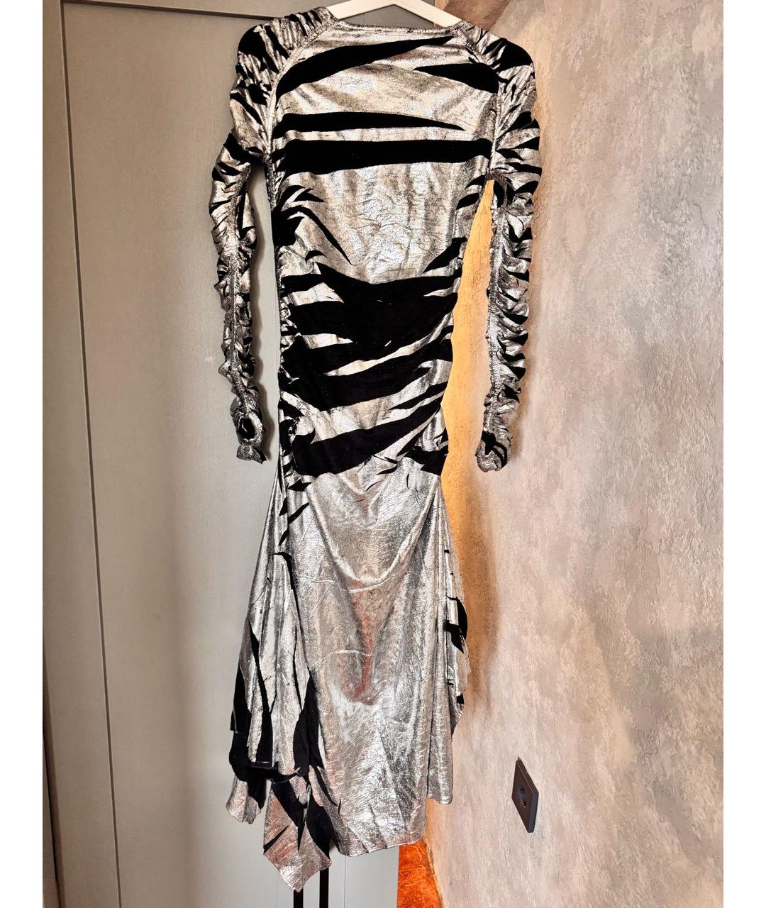 DIESEL Серебряное вечернее платье, фото 6