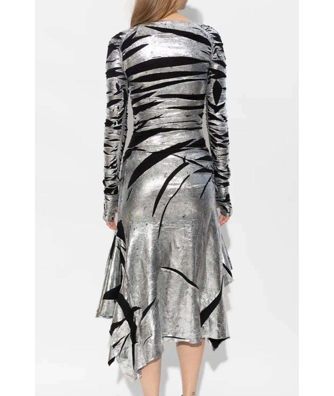 DIESEL Серебряное вечернее платье, фото 3
