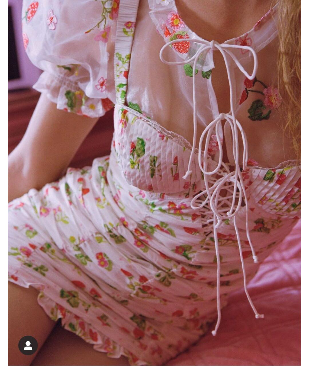 FOR LOVE AND LEMONS Мульти хлопковое повседневное платье, фото 3