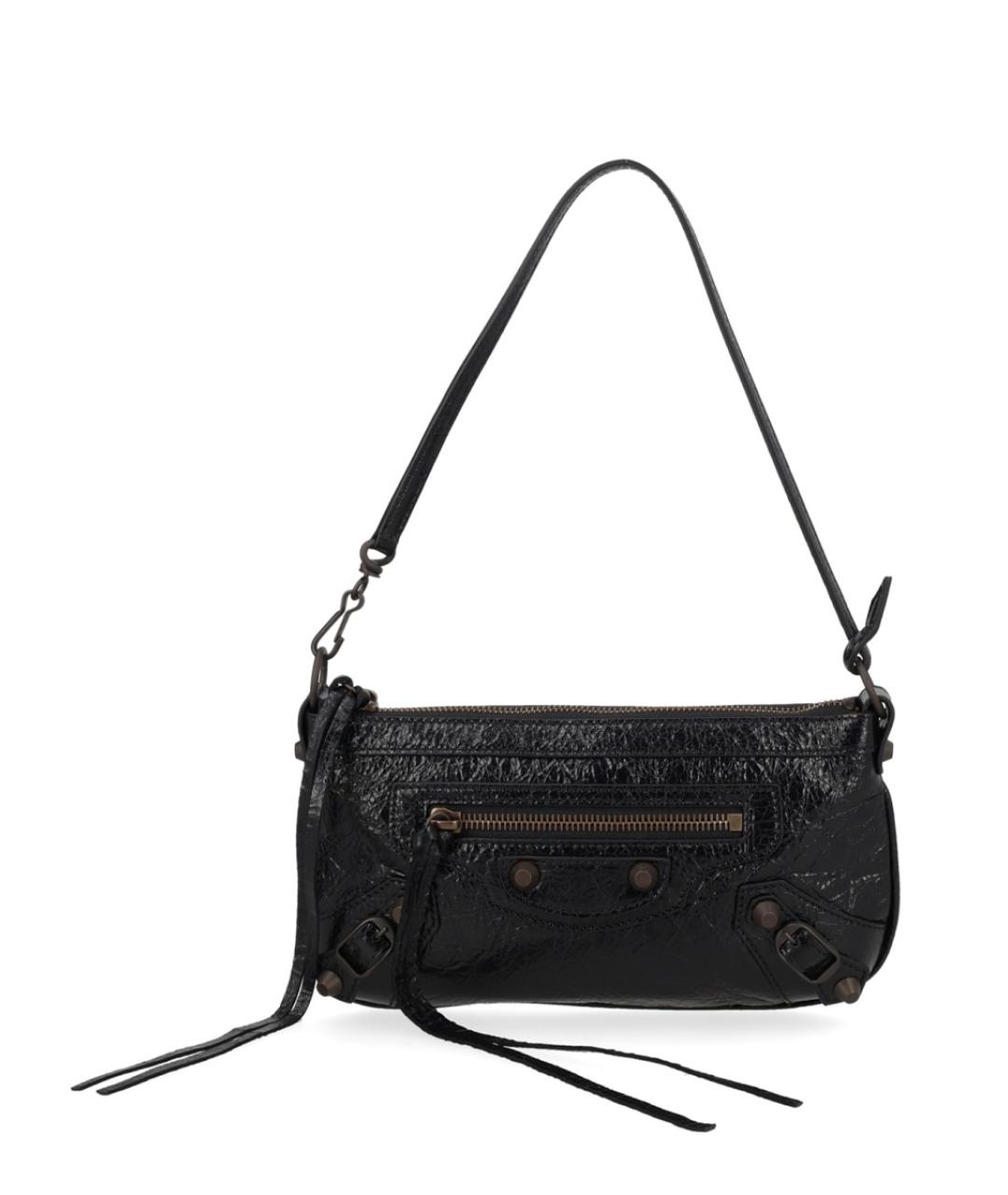 BALENCIAGA Черная кожаная сумка через плечо, фото 1