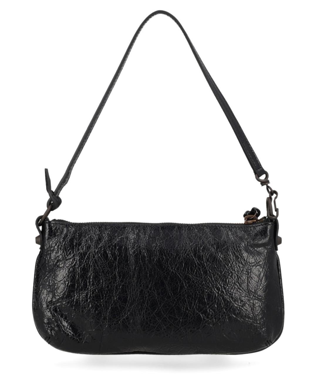 BALENCIAGA Черная кожаная сумка через плечо, фото 2