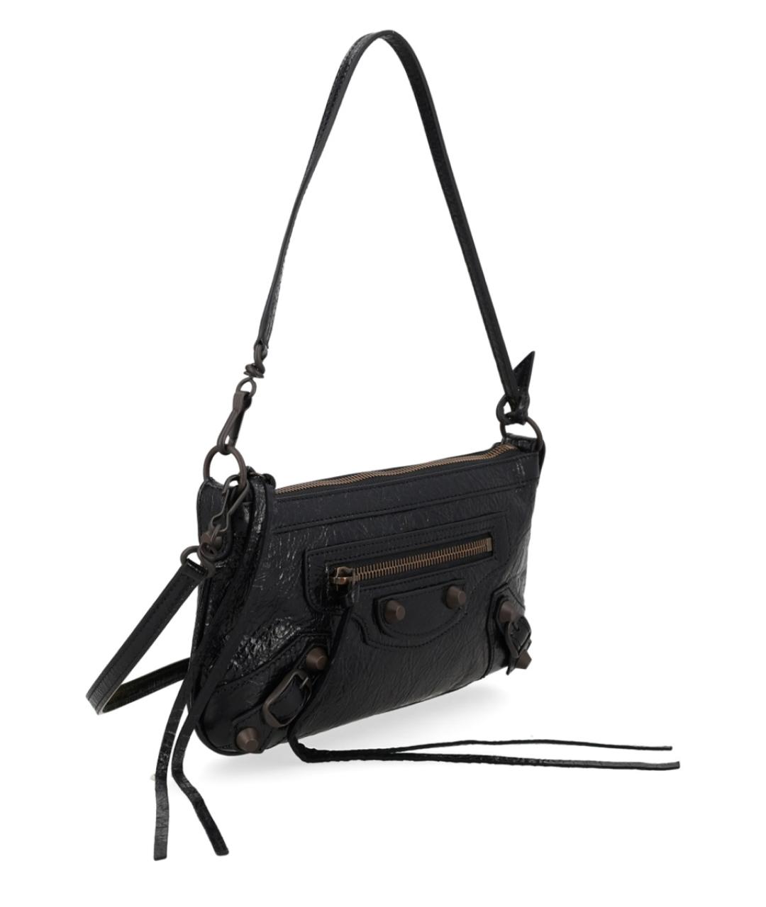 BALENCIAGA Черная кожаная сумка через плечо, фото 3