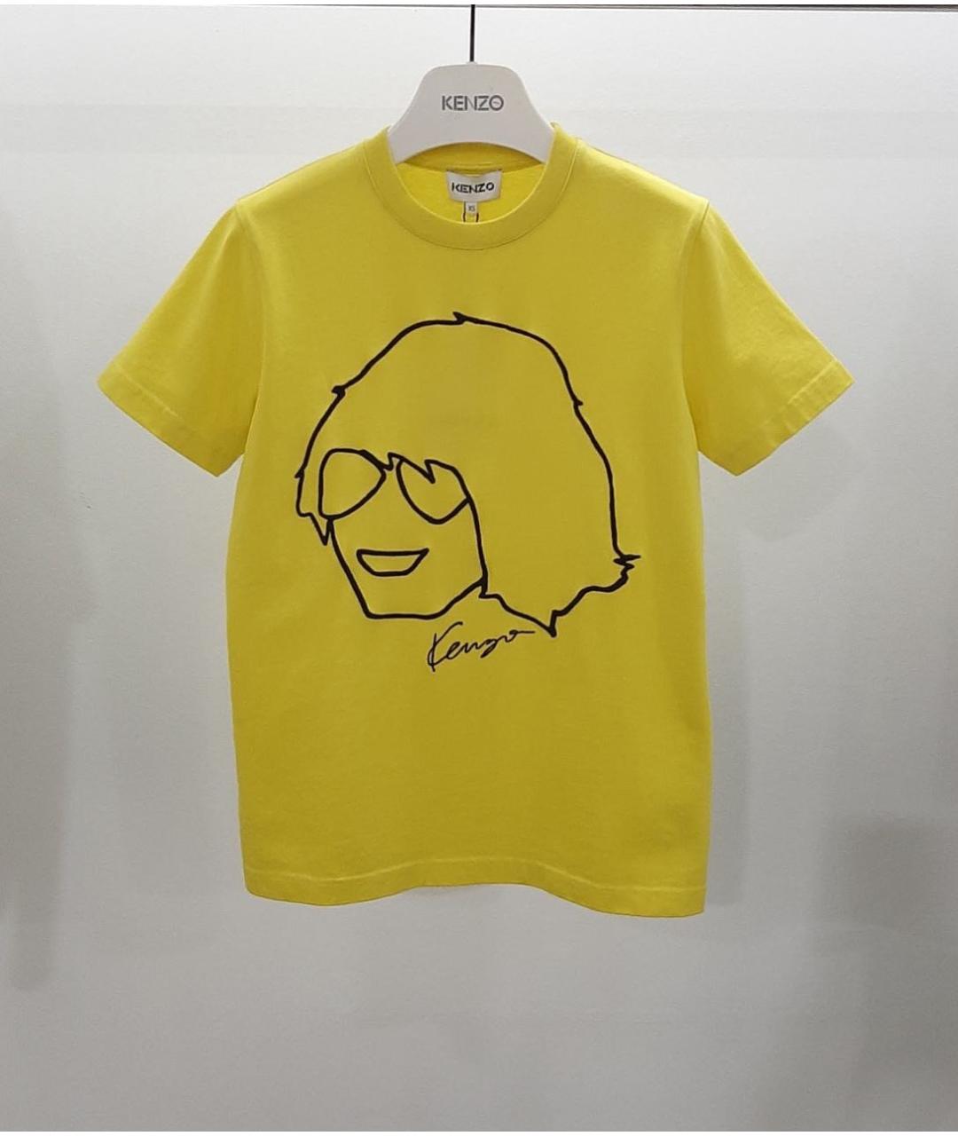 KENZO Желтая хлопковая футболка, фото 3