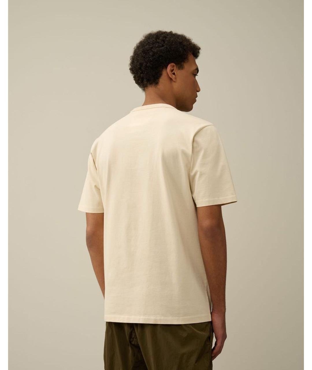CP COMPANY Бежевая хлопковая футболка, фото 3
