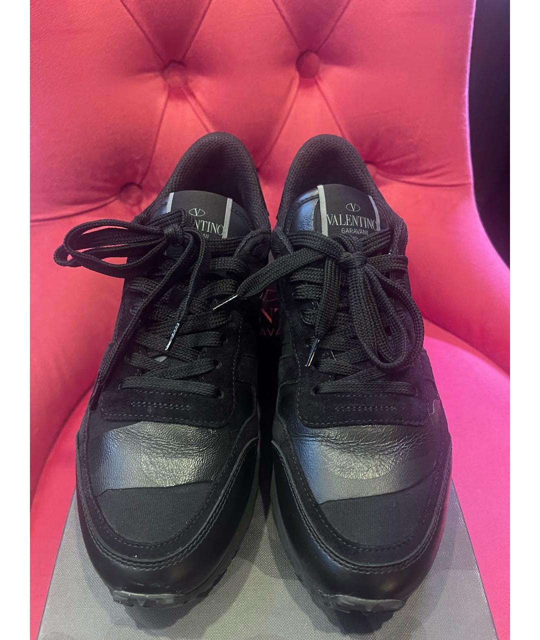 VALENTINO Черные кожаные кроссовки, фото 3
