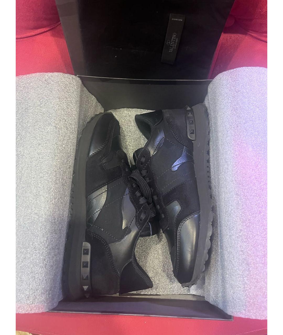 VALENTINO Черные кожаные кроссовки, фото 8