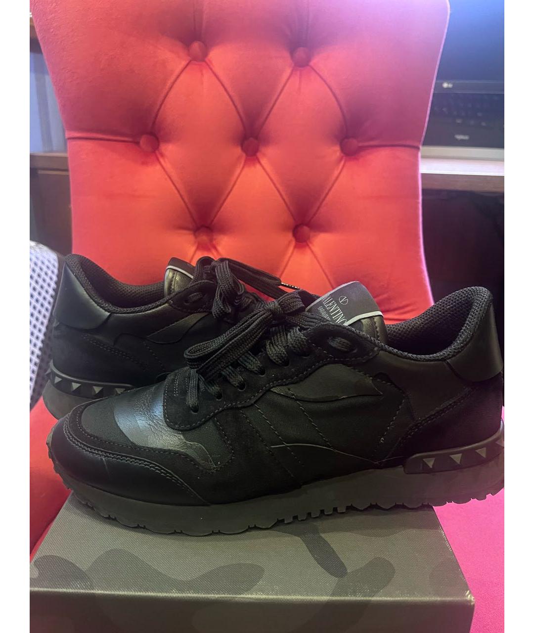 VALENTINO Черные кожаные кроссовки, фото 2