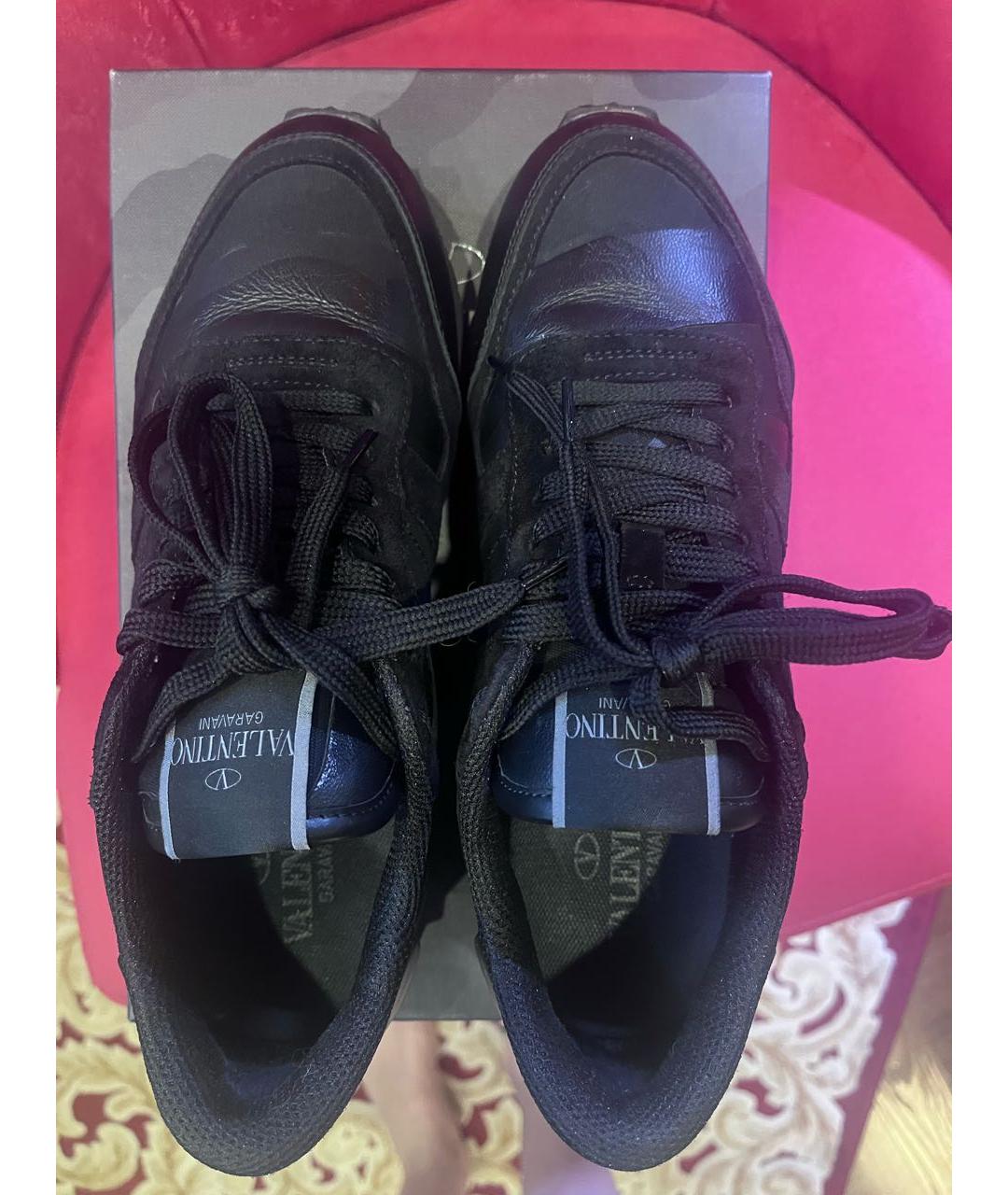 VALENTINO Черные кожаные кроссовки, фото 4