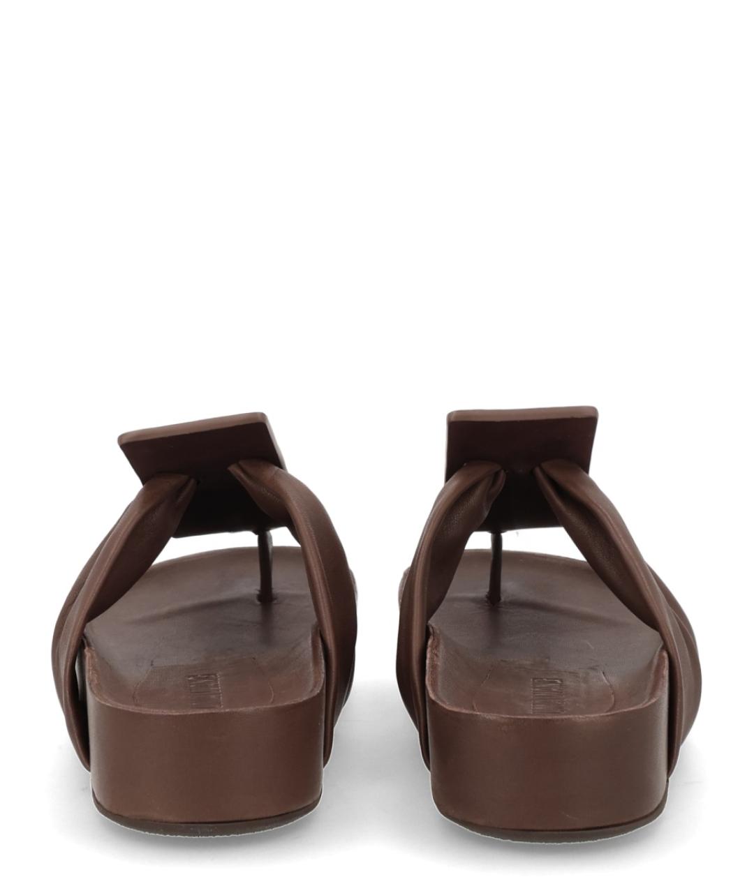 UMA WANG Коричневые кожаные сандалии, фото 4
