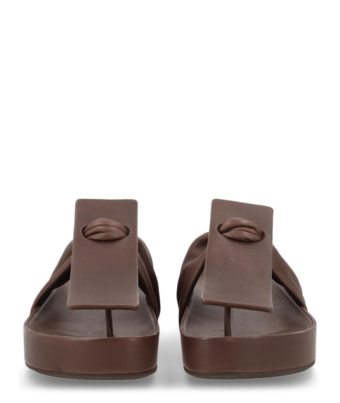 UMA WANG Коричневые кожаные сандалии, фото 3