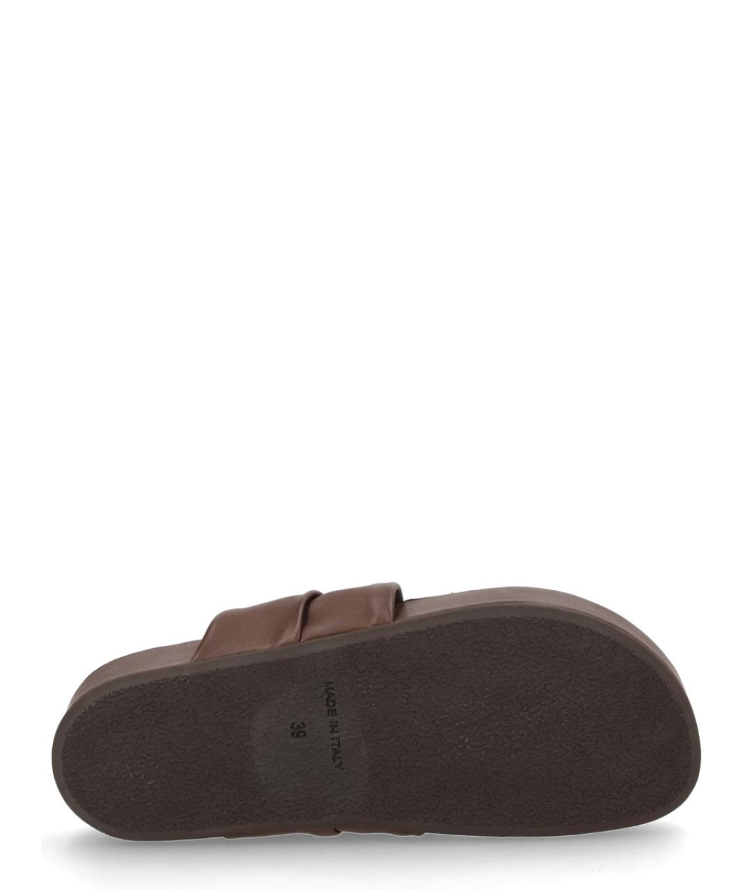 UMA WANG Коричневые кожаные сандалии, фото 5