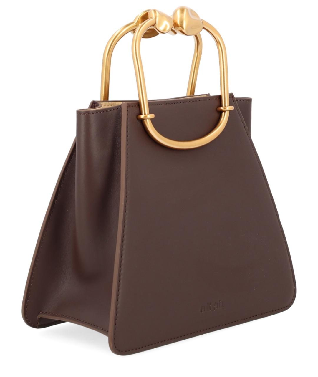 CULT GAIA Коричневая кожаная сумка с короткими ручками, фото 3