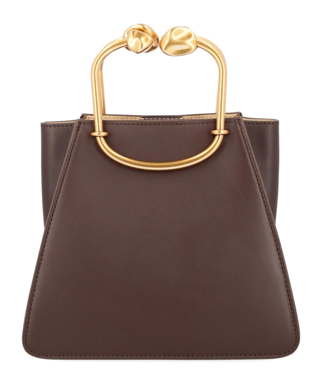 CULT GAIA Коричневая кожаная сумка с короткими ручками, фото 2