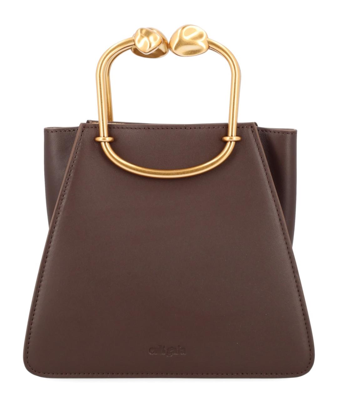 CULT GAIA Коричневая кожаная сумка с короткими ручками, фото 1