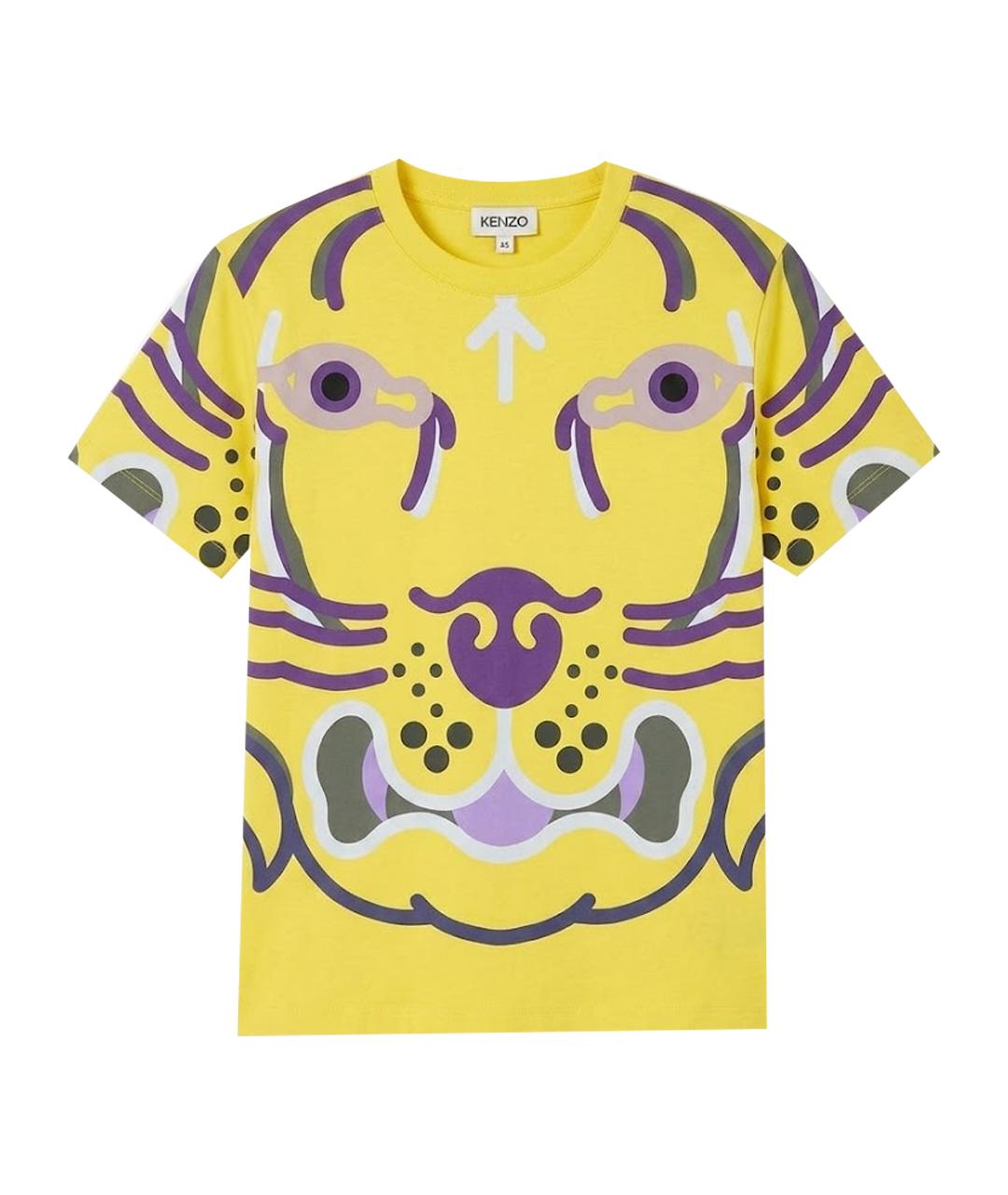 KENZO Желтая хлопковая футболка, фото 1